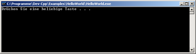 Dev-Cpp Eingabeaufforderung