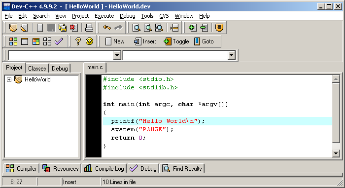 Dev-Cpp Hello World